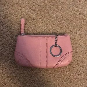 Small pink coach change purse / card holder